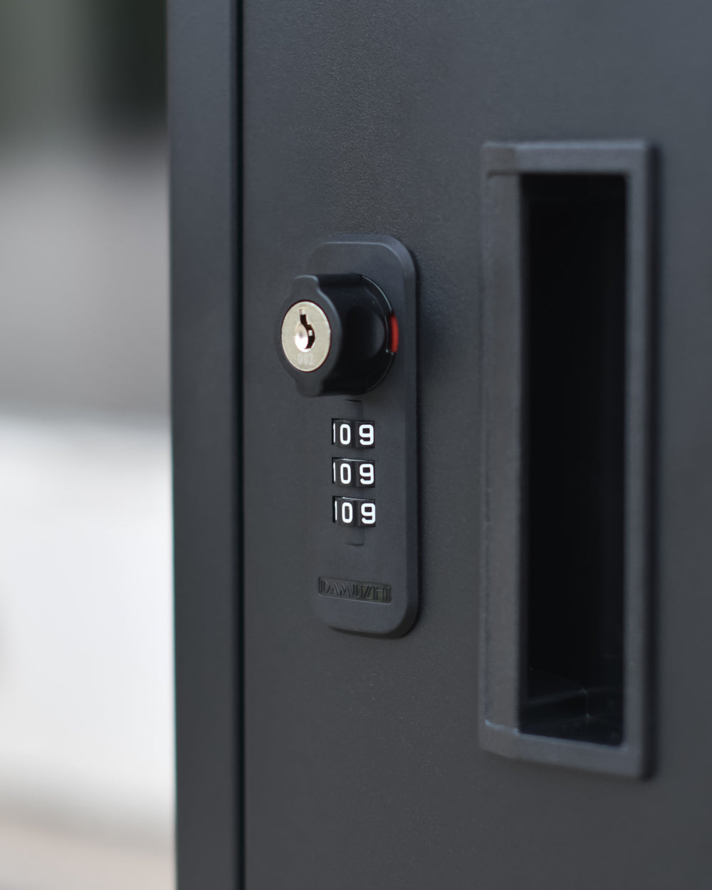 Postage box with combination lock