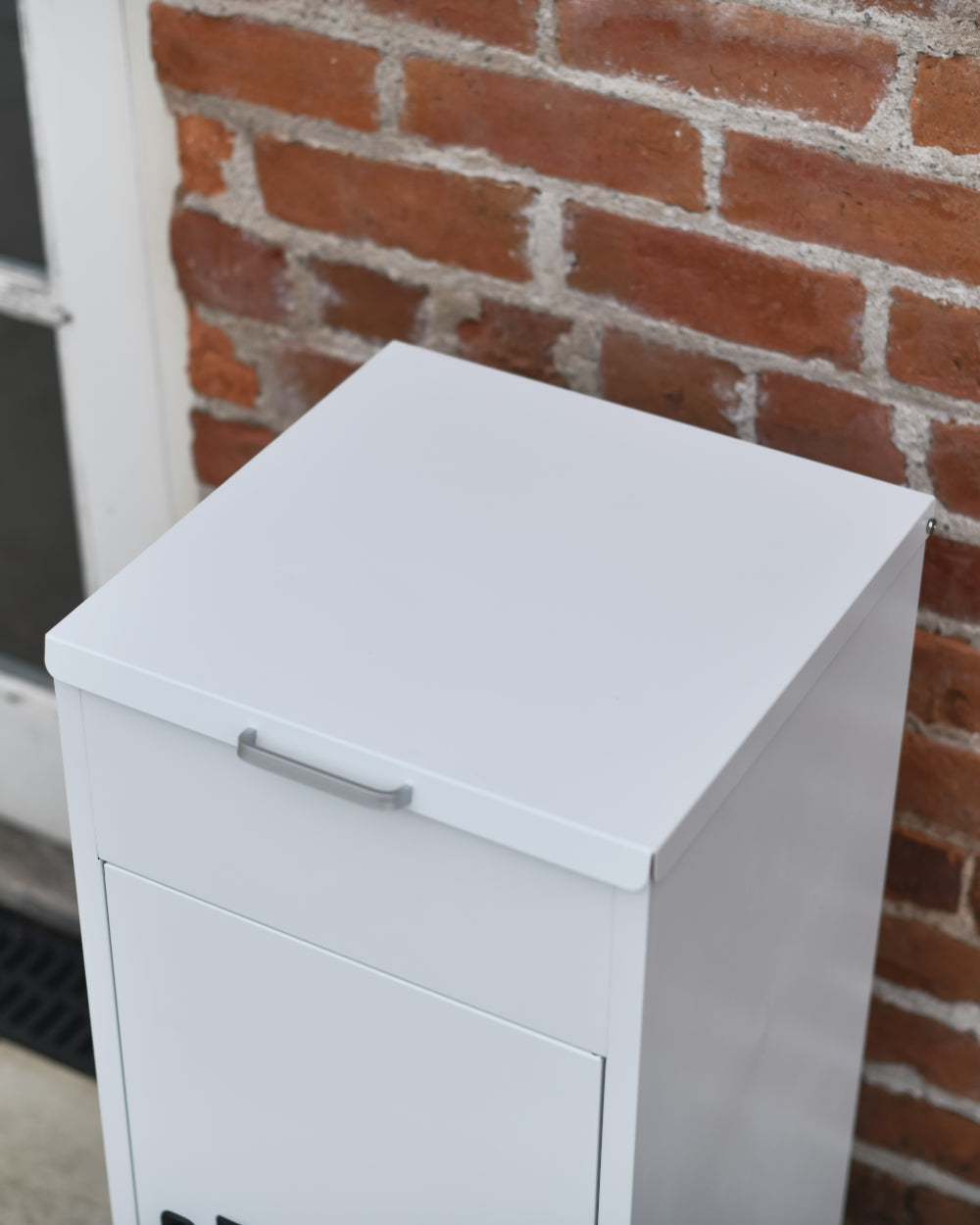 Modern white post box