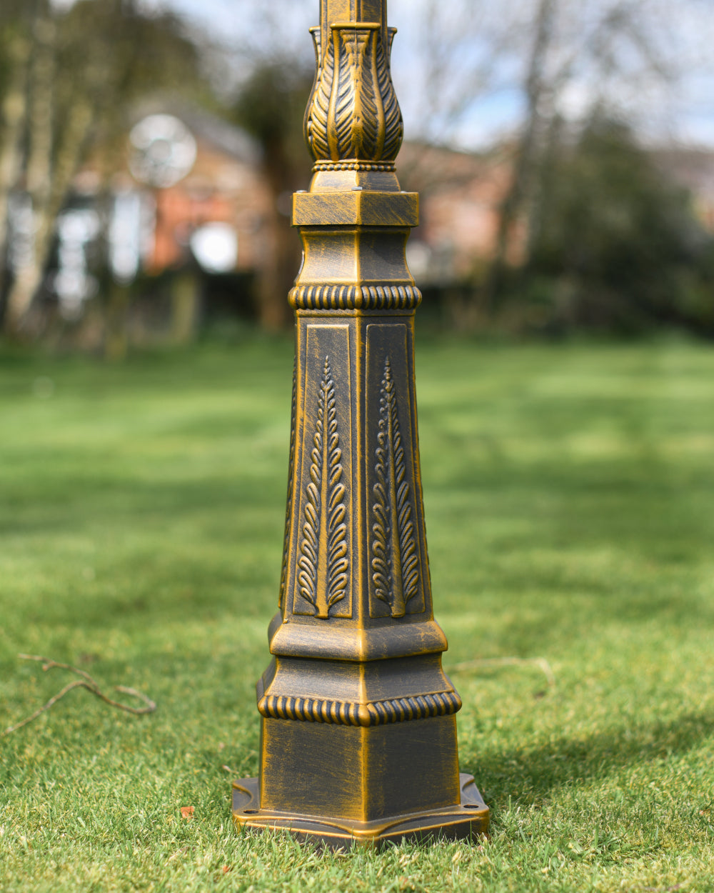 Pentagon brass lamp post base 