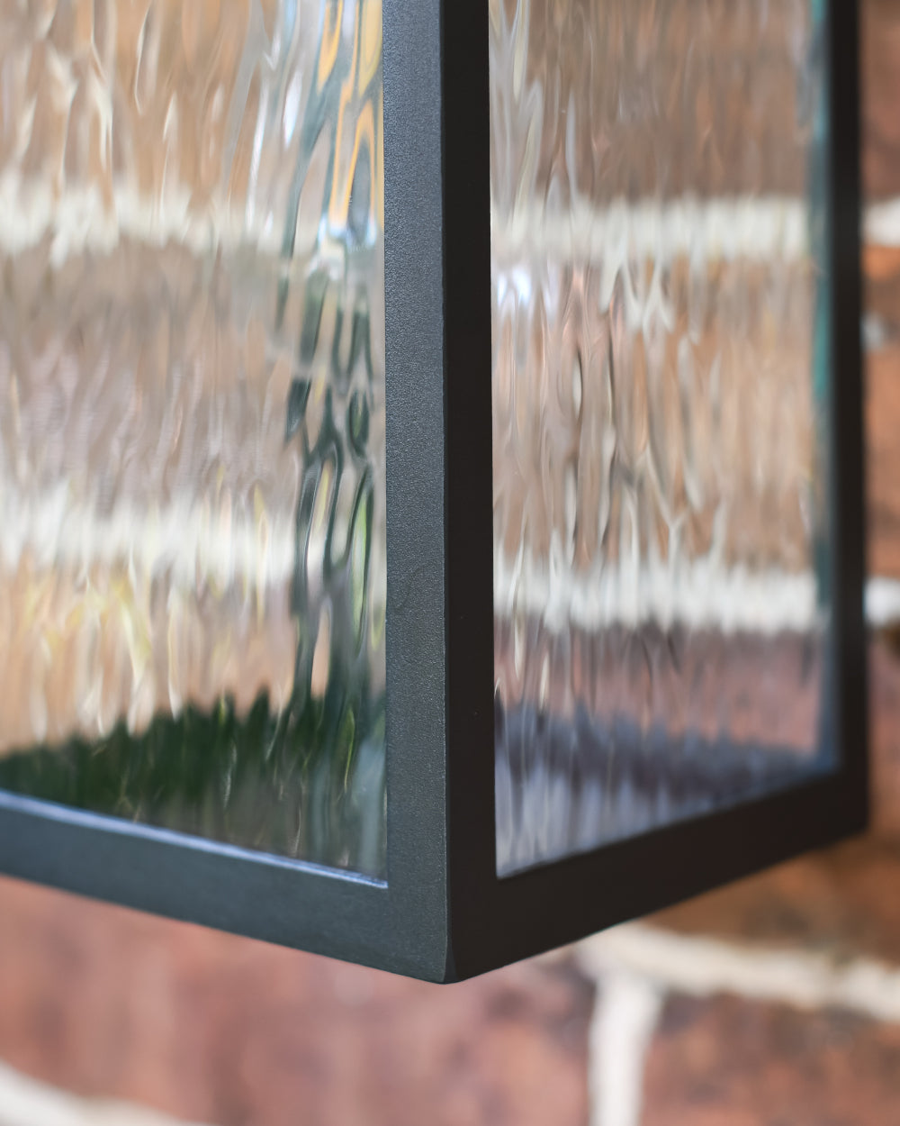 Dimpled glass in a wall light