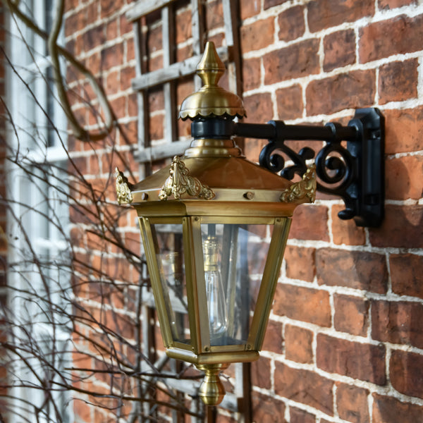 'Padworth' Standard Antique Brass Top Fix Wall Light