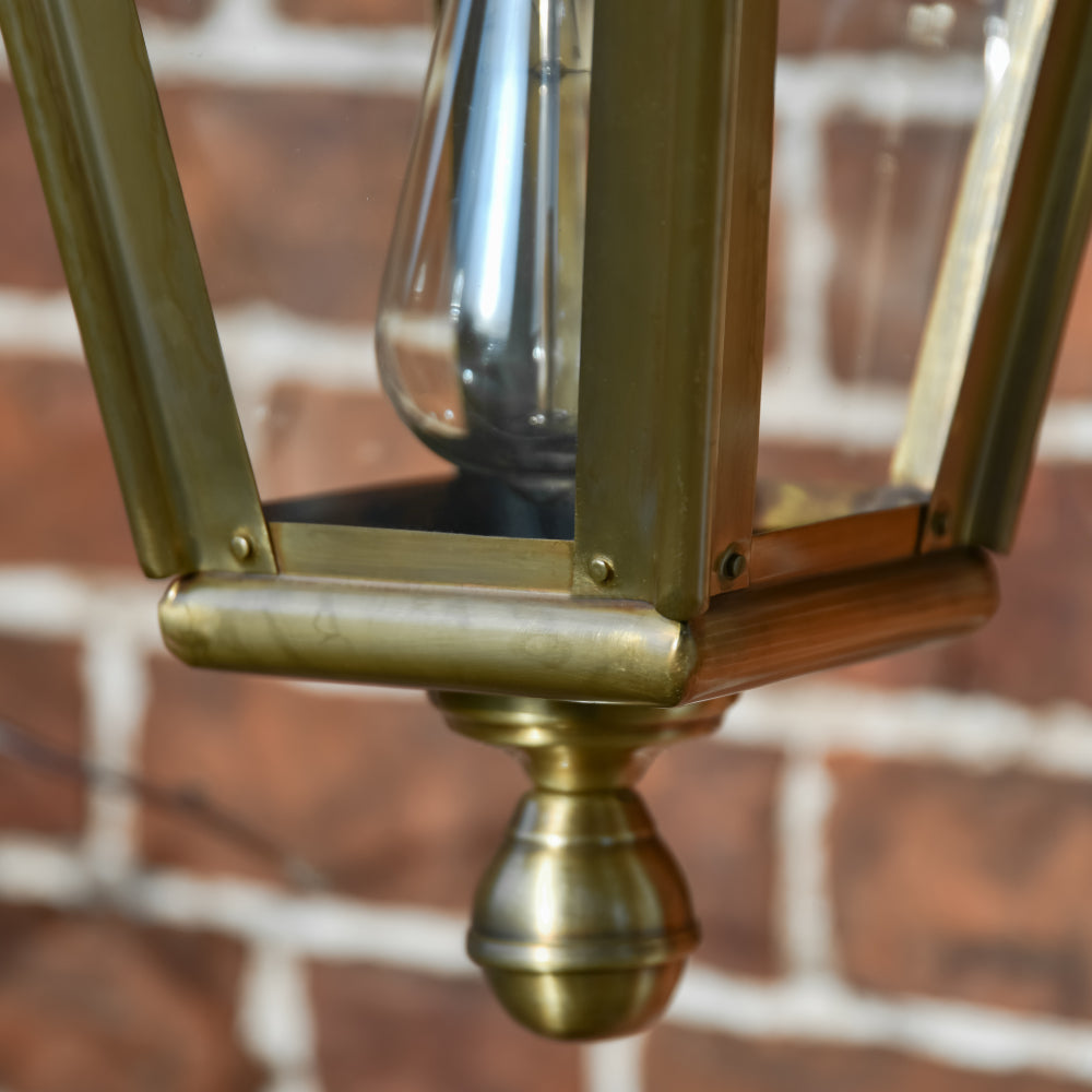 Square based brass light 