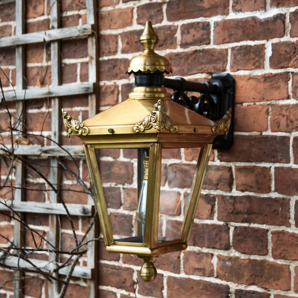 Antique brass wall light 