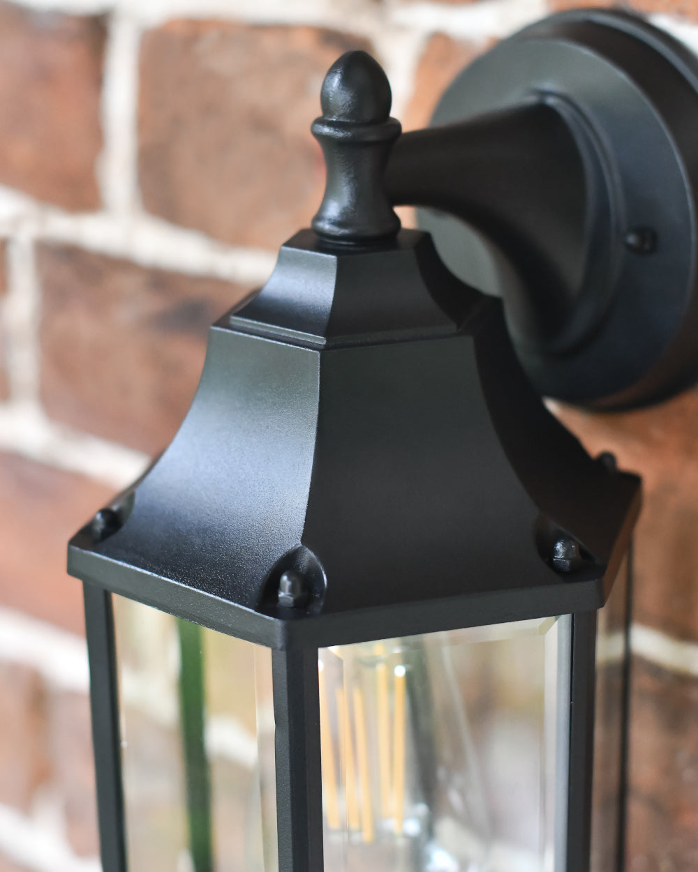 Matte-black top-fix wall light 
