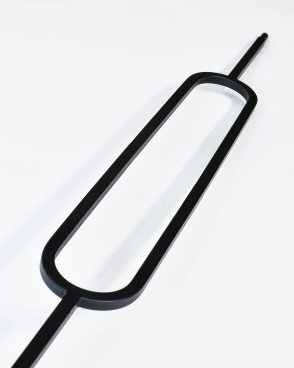 'Lunula' Matte Black Straight Metal Stair Spindle