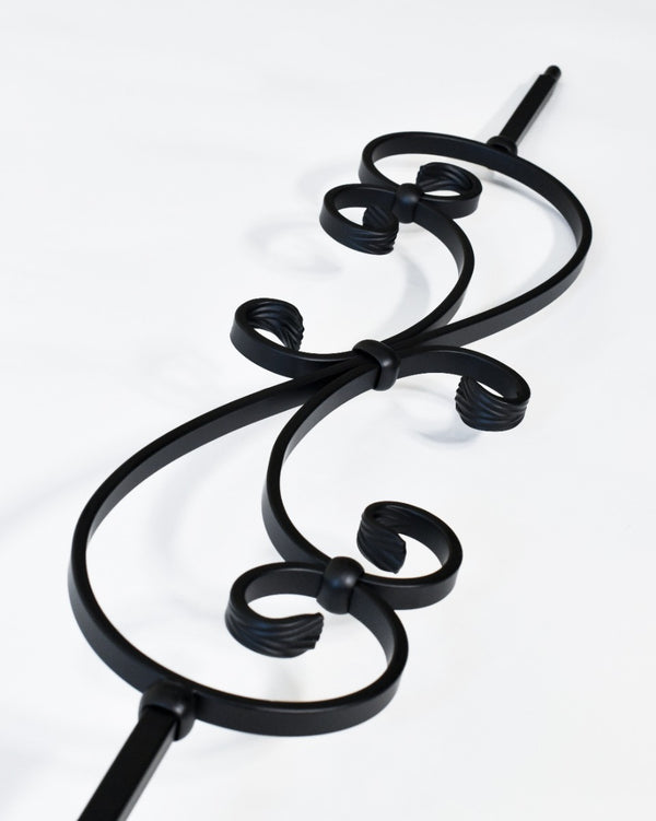 'Principia' Matte Black Straight Metal Stair Spindle