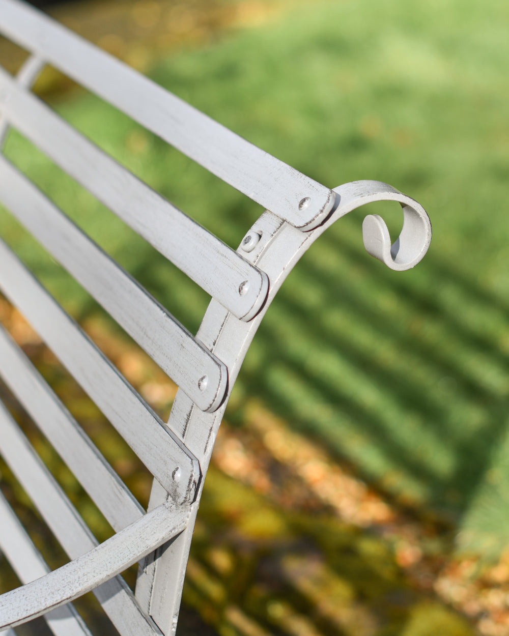 Ornate grey bench