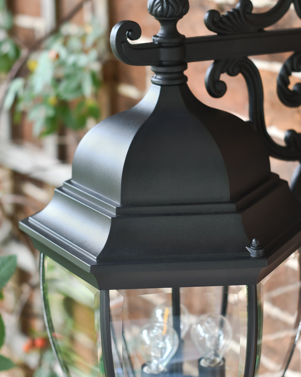 Matte-black ornate roof 