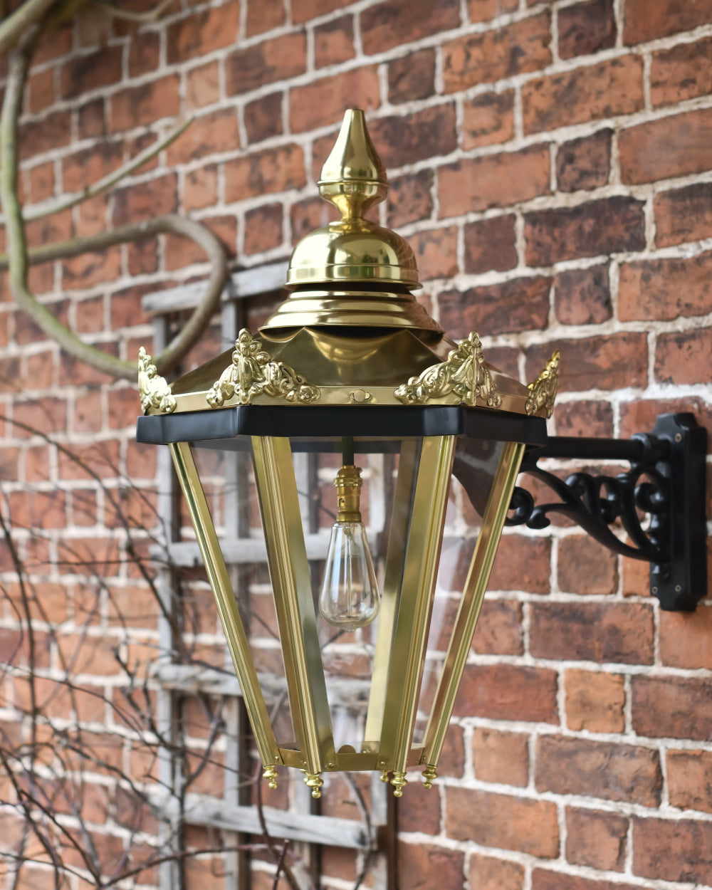 Brass wall light
