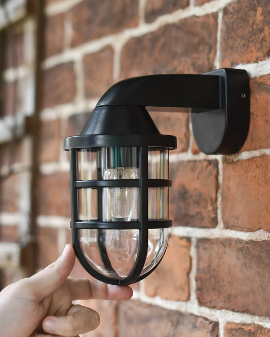 Caged casing wall light 