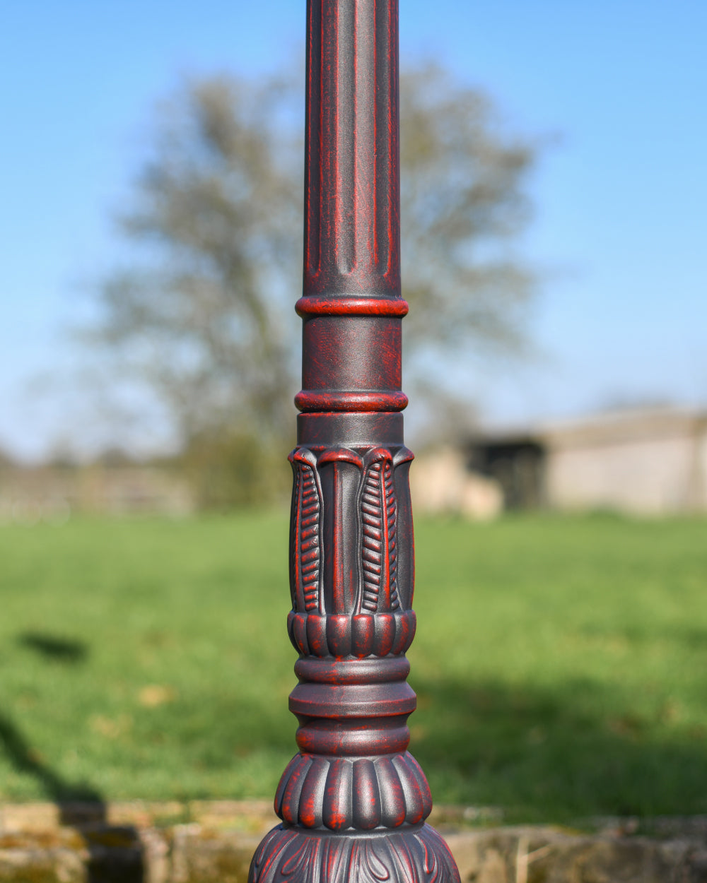 Red decorated post  