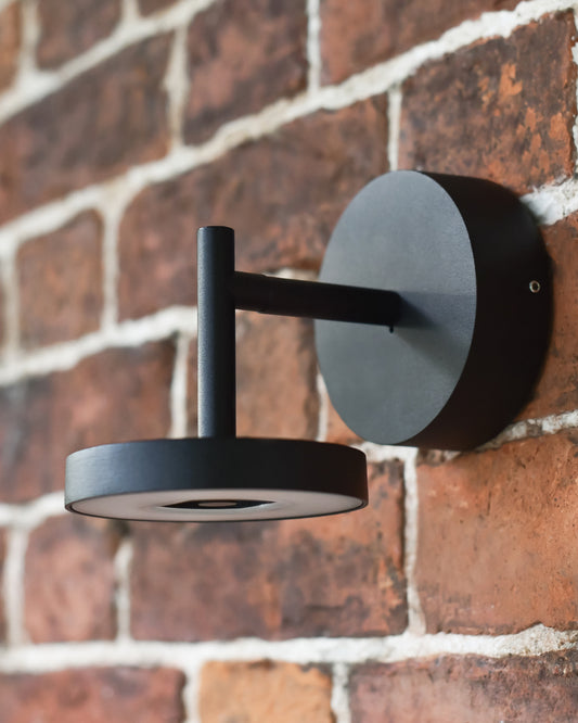 Matte black wall light