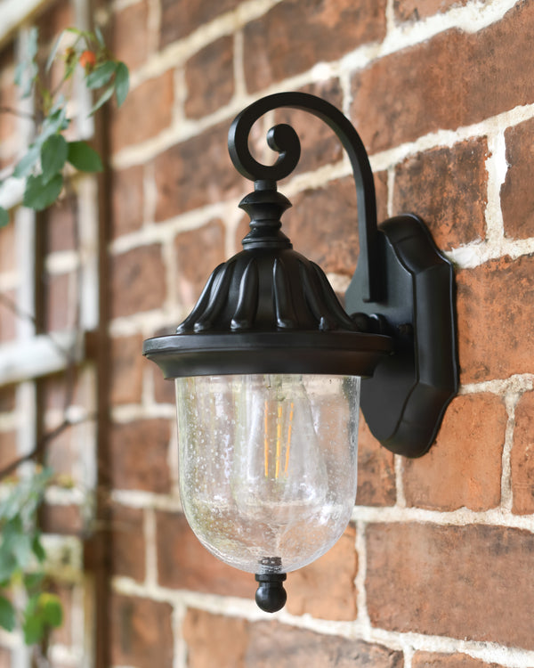 'Anderson' Black Traditional Outdoor Top Fix Wall Light