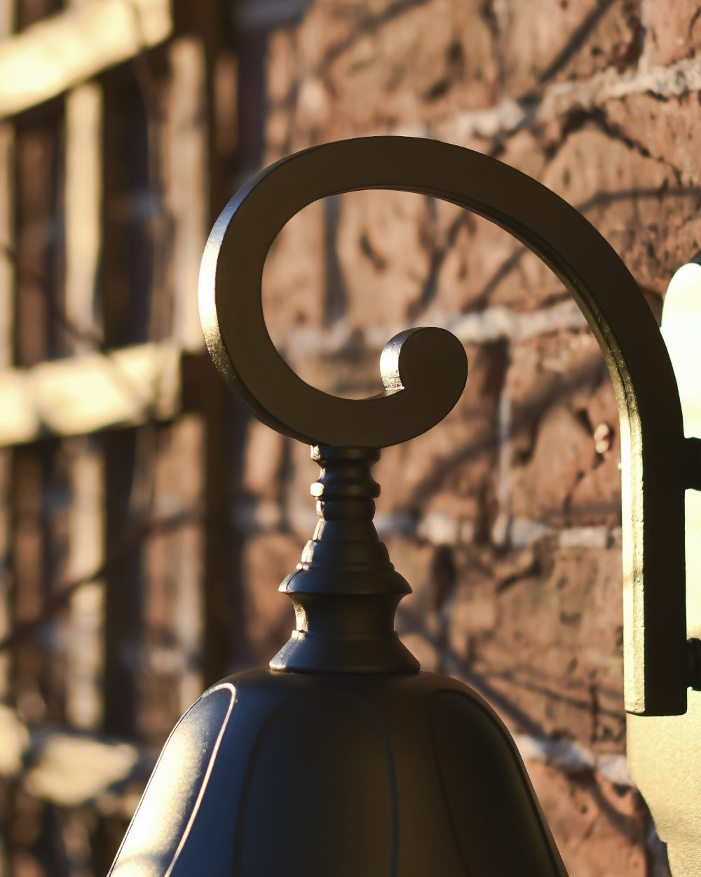 Scrolled bracket of Victorian Top Fix Wall Lantern