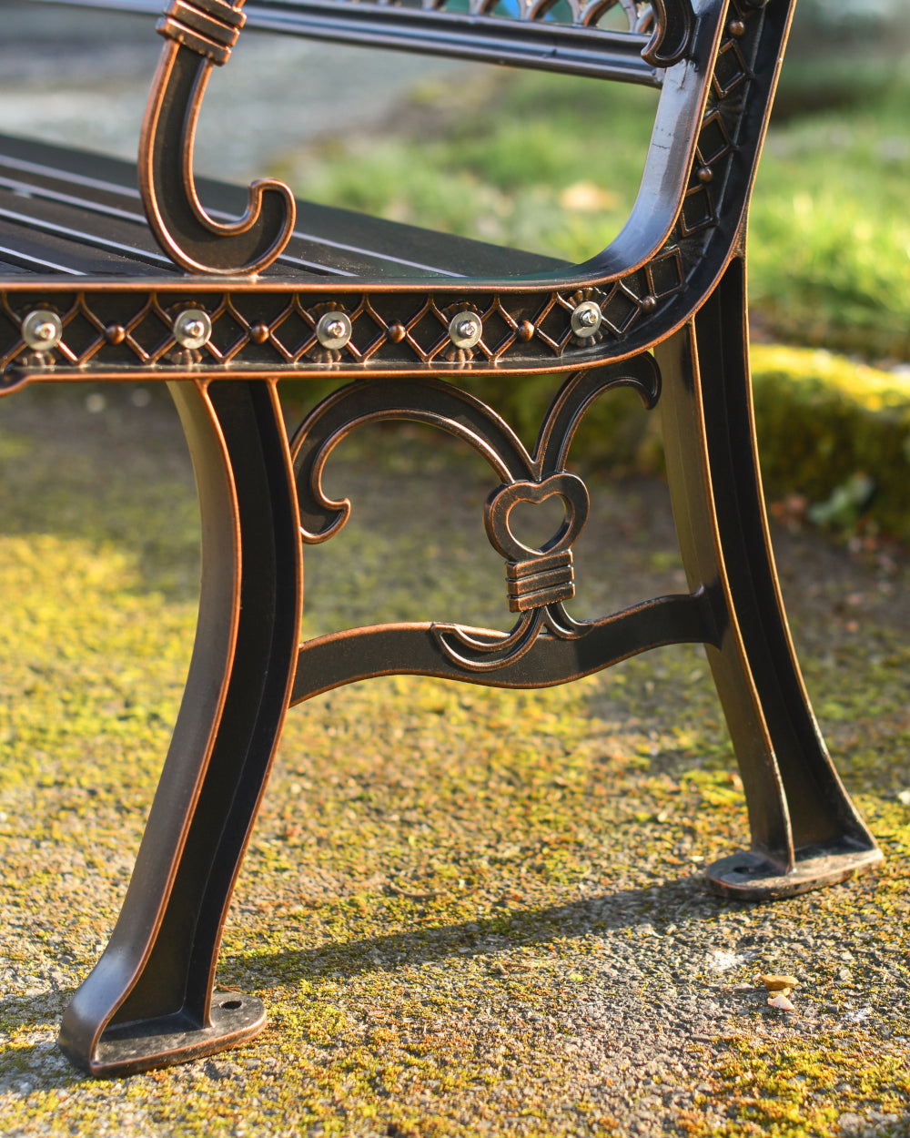 Heart-shaped bench legs  