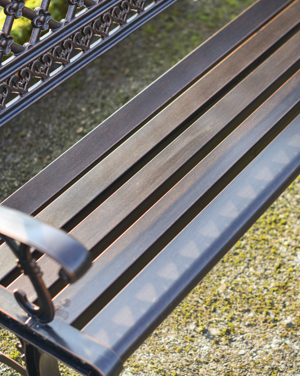 Wooden panelling garden bench