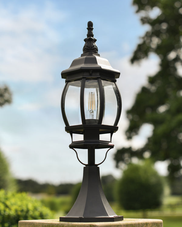 'Ascot' Black Pillar Light - Small