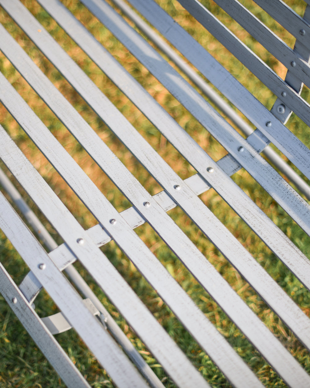 Grey outdoor bench panelling