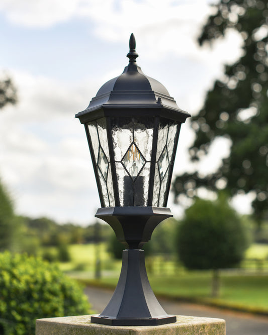 Matte black pillar light 