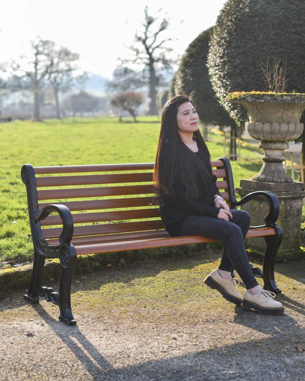 Life-size scale of wooden bench 