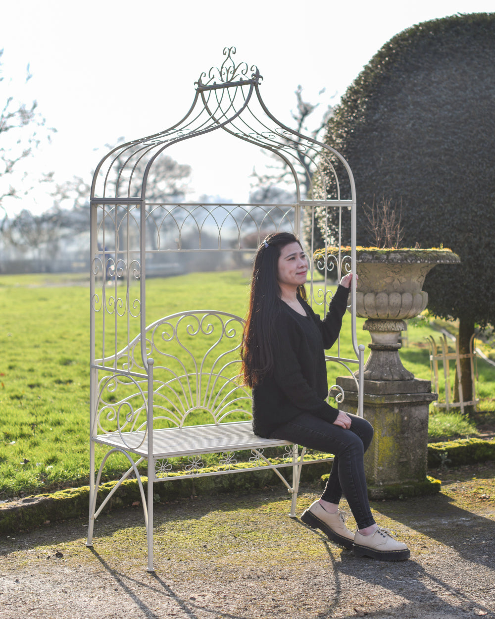 Life-size scale of garden bench 