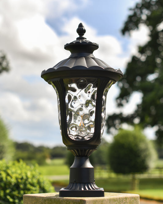 Dimpled glass pillar light 