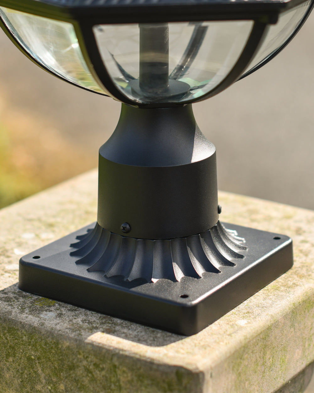 Black bracket with detailed finish 