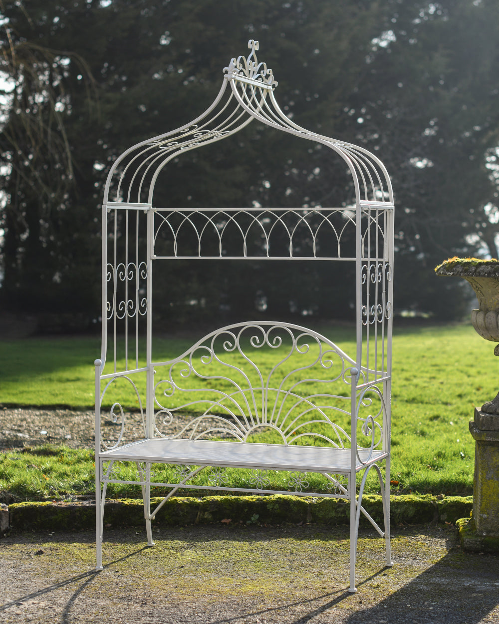 Arched garden bench