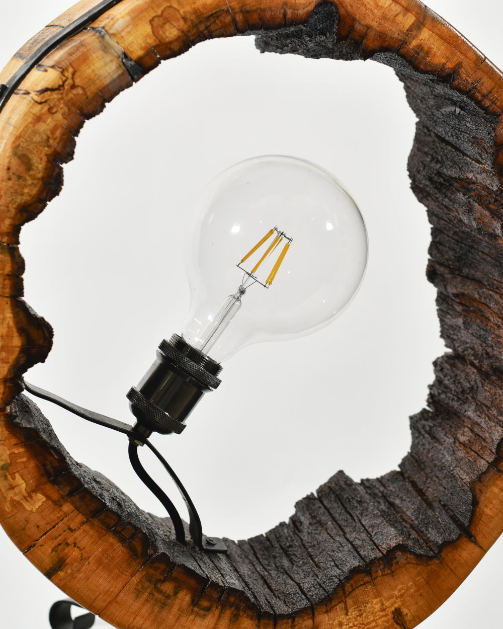 Dark wood table lamp 