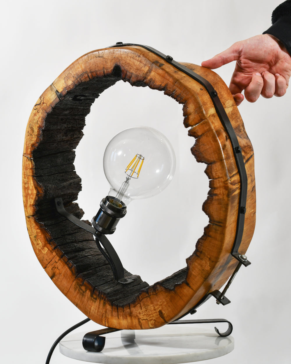 Rustic wooden table lamp 