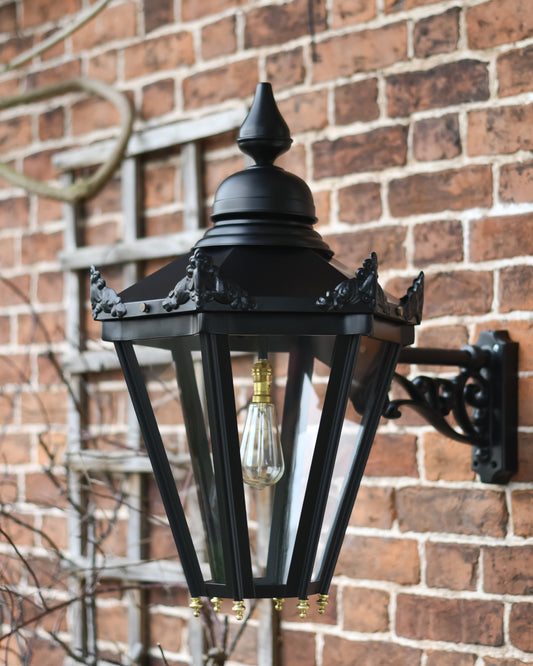 Hexagonal wall lantern