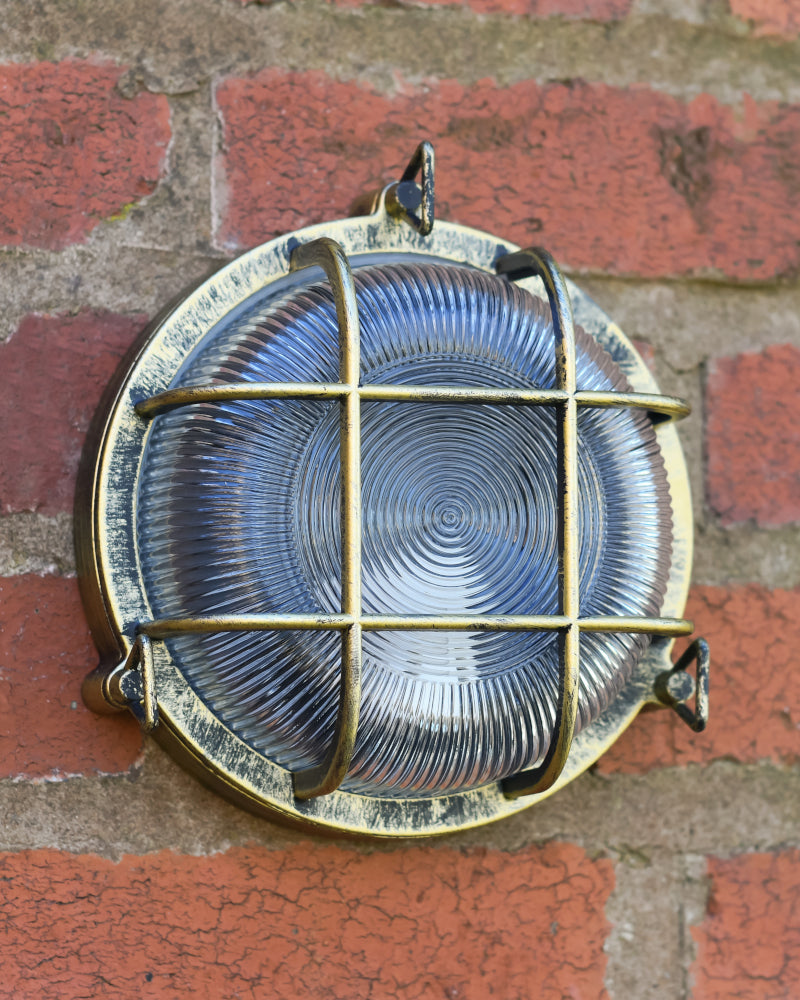 On head view of the 'Butley' Maritime Flush Fit Wall Lantern