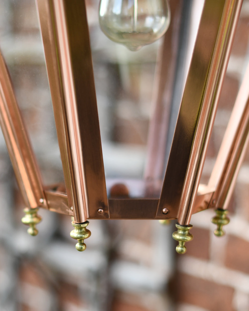 Copper trim lantern