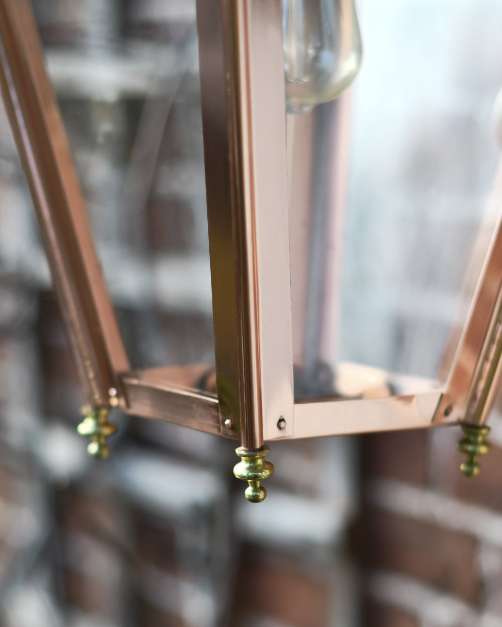 Squared copper lantern