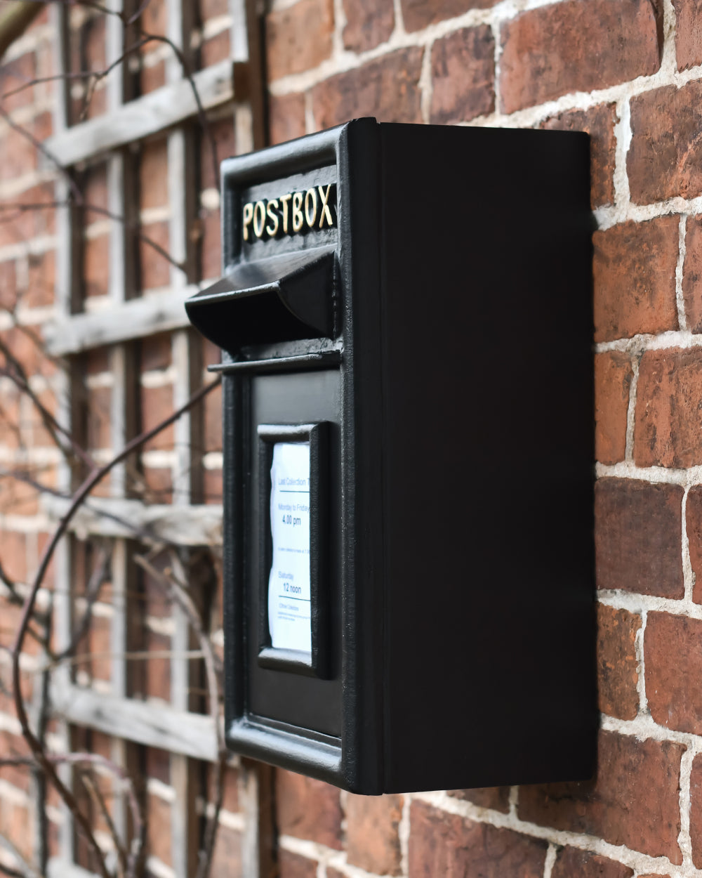 Matte-black letter box 