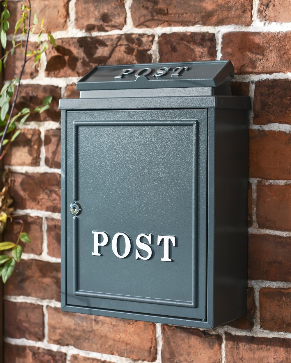 Lockable grey post box