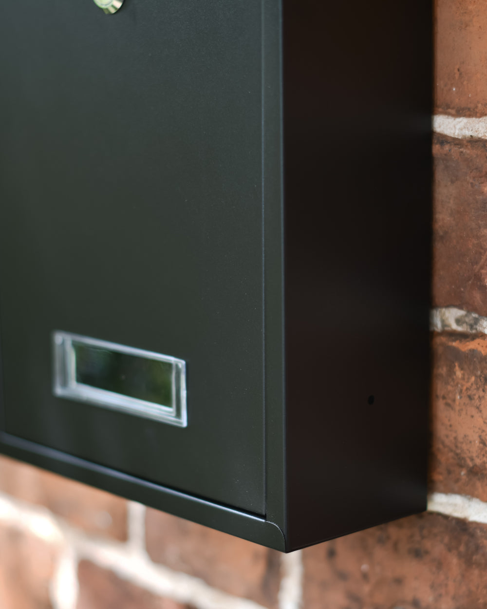 Steel post box in black