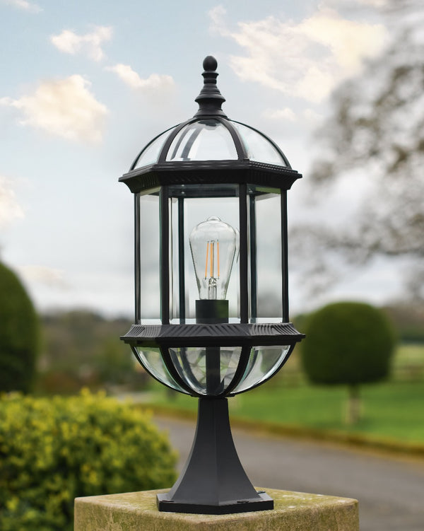 Glass 'Avis Cavea' Dome Pillar Light
