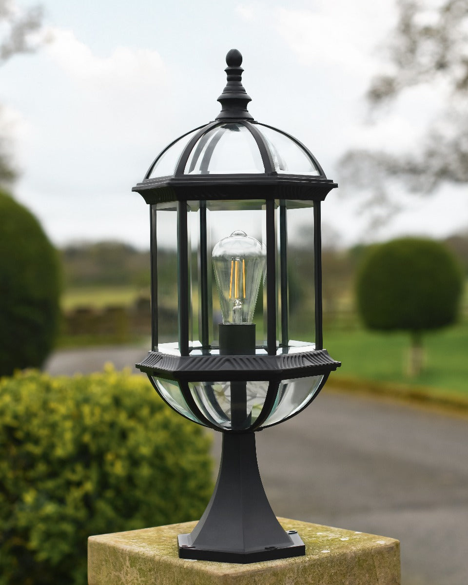 Glass 'Avis Cavea' Dome Pillar Light