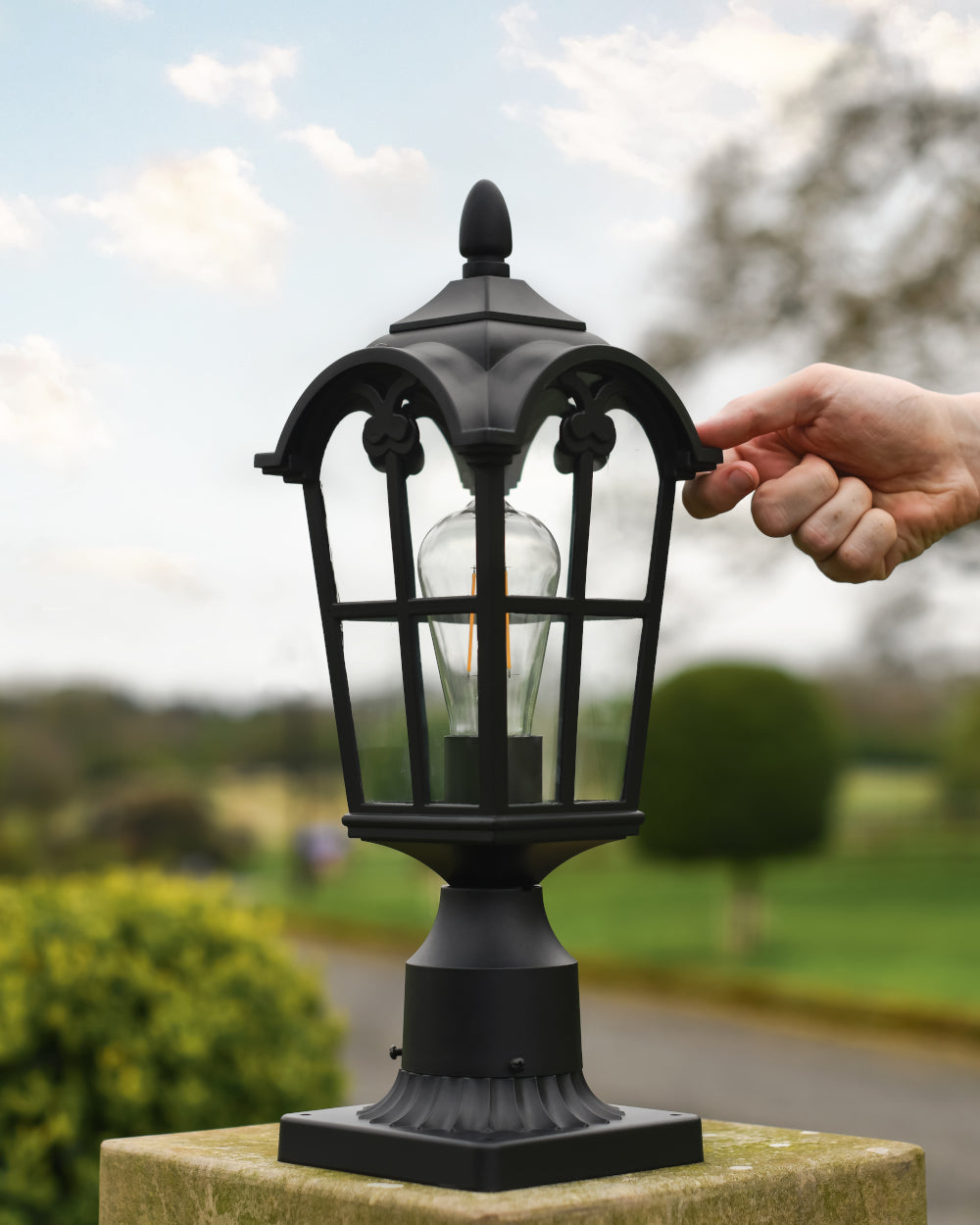 Matte black period-inspired light 