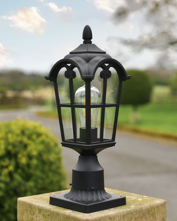 'Chandra' Black Pillar Light