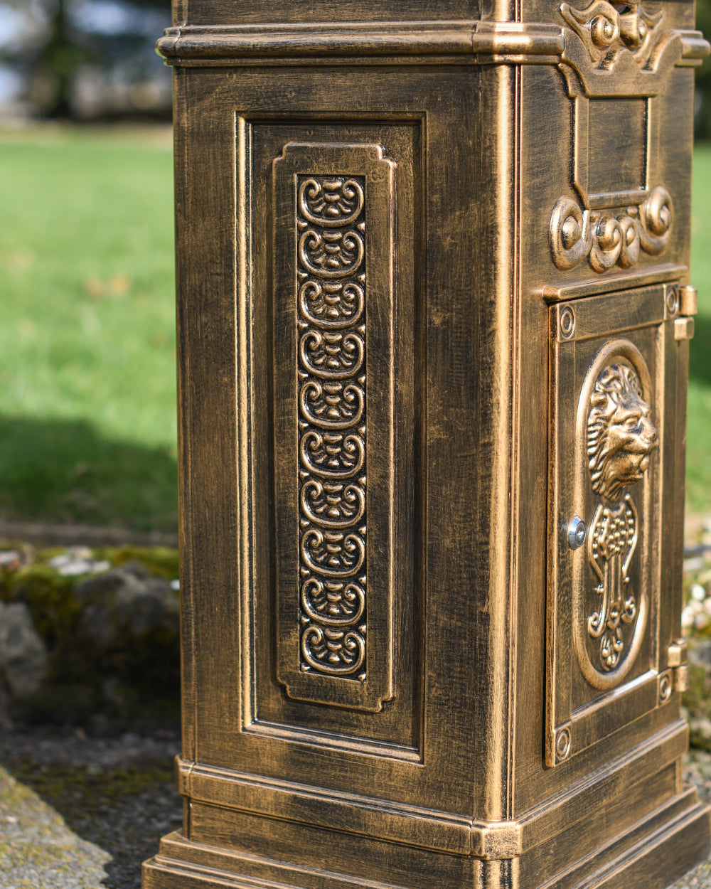 Post box with scrollwork 