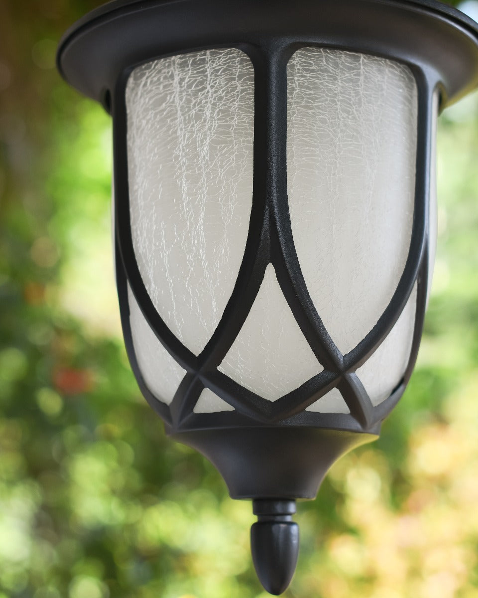 Close Up of frosted Glass on Lantern 