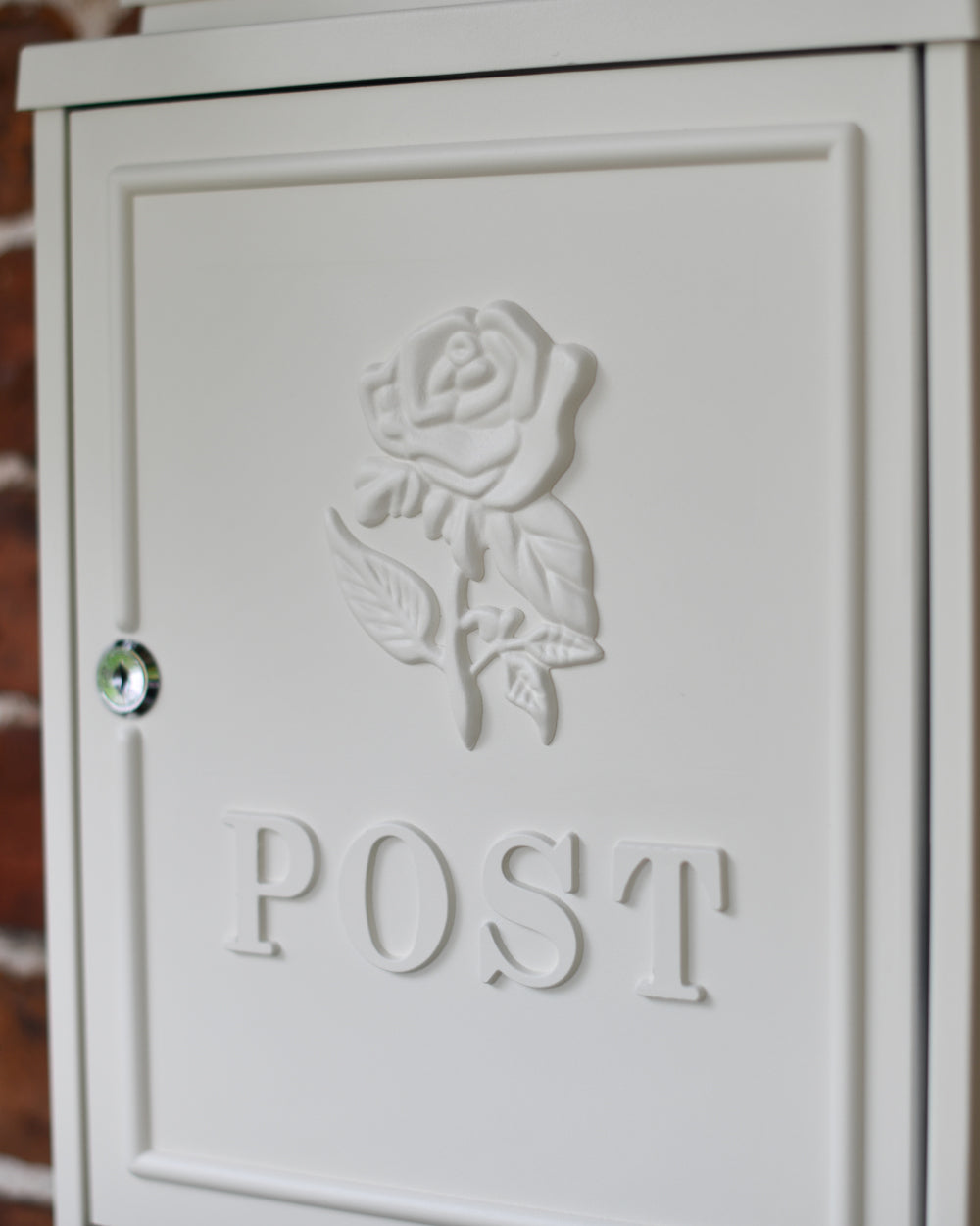 Letter box with an embossed finish 