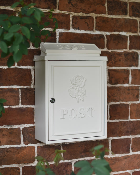 White wall mounted post box 