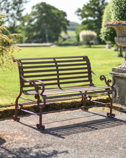 Rustic two-seater bench