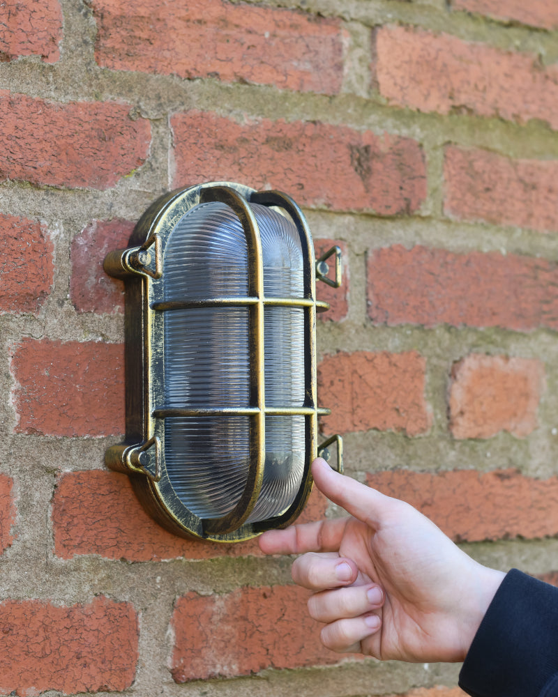 Life size scale of the 'Dukenfield' Medium Nautical Inspired Wall Light 