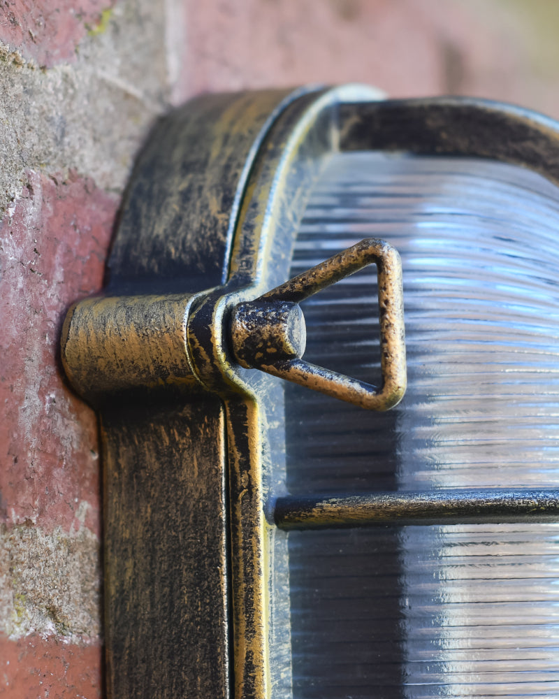 Close up of the antique brass decoration