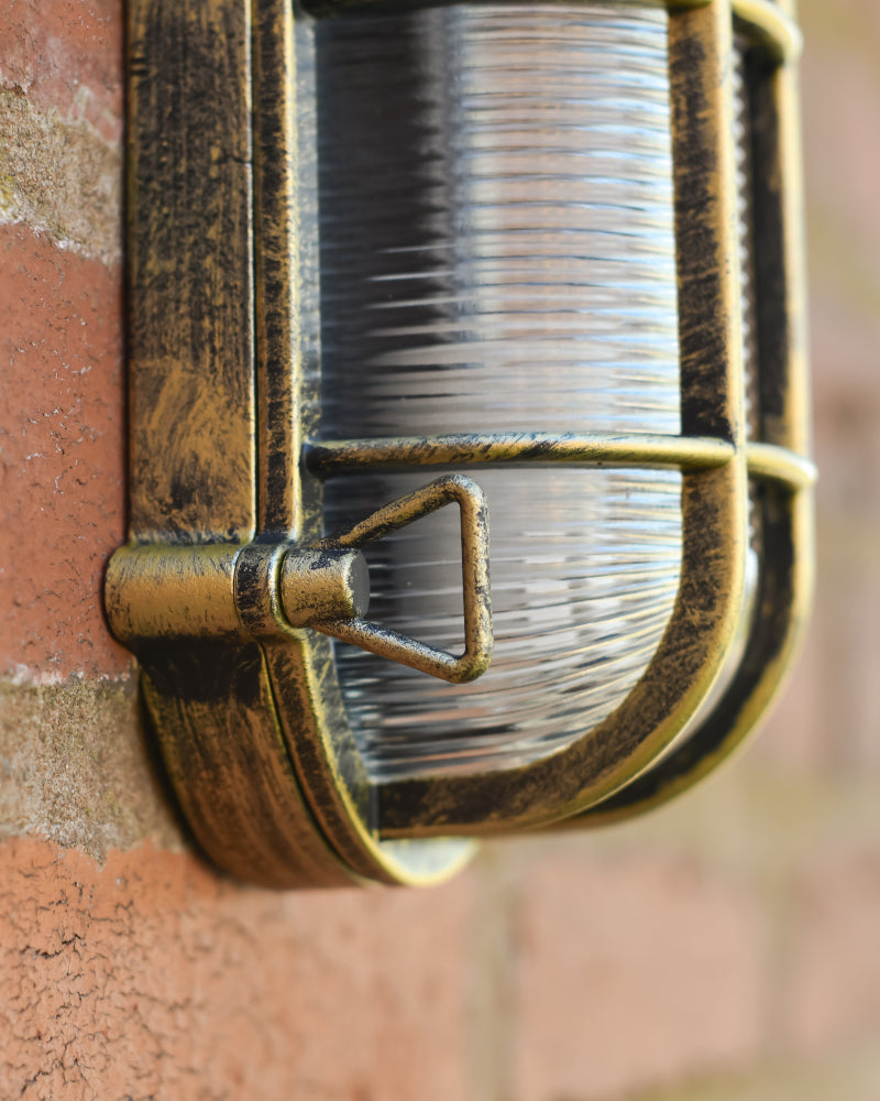 Close up of the hooks in anique brass