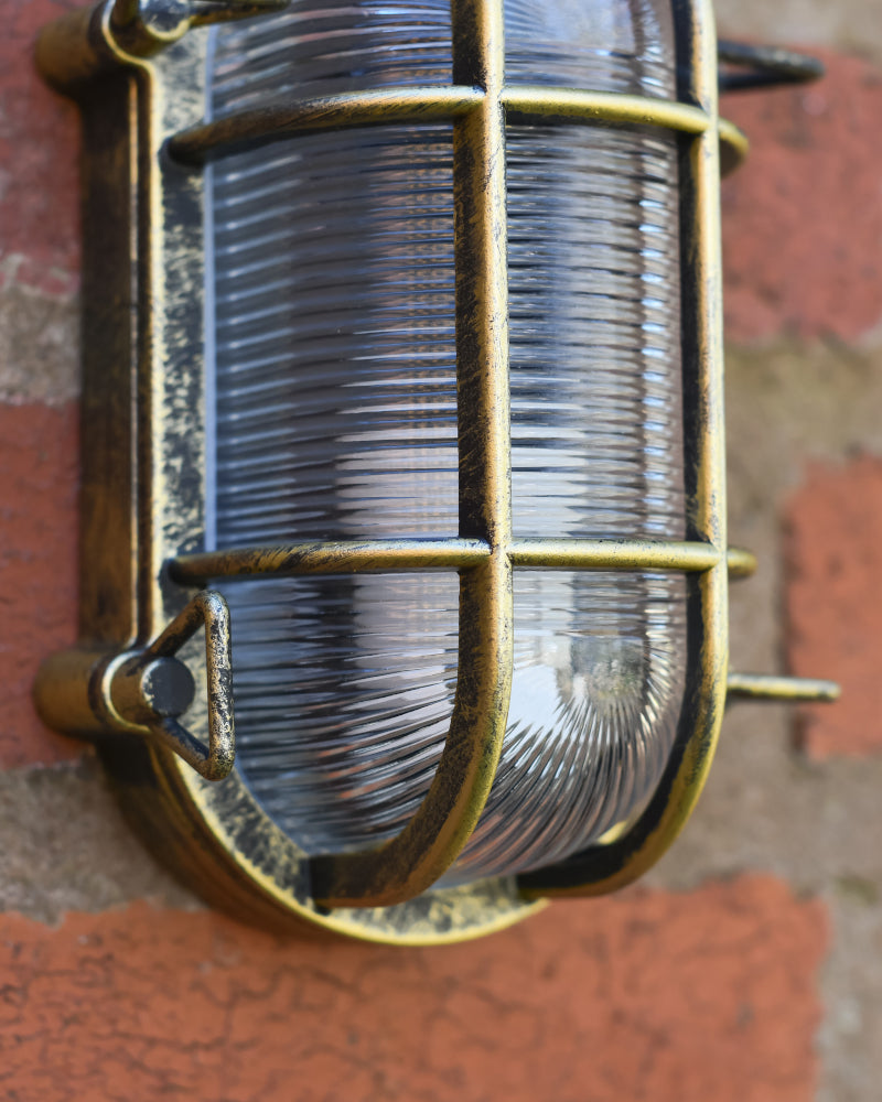 View of the bottom of the maritime wall light